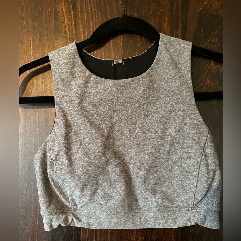 lululemon athletica Heather Gray Bra Cropped Tank Top